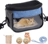 🐾 small animal carrier bag - portable outgoing bag for small pets, rats, gerbils, squirrels, sugar gliders - transport pouch with breathable mesh top, back pocket, shoulder straps logo