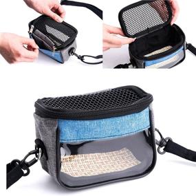 img 2 attached to 🐾 Small Animal Carrier Bag - Portable Outgoing Bag for Small Pets, Rats, Gerbils, Squirrels, Sugar Gliders - Transport Pouch with Breathable Mesh Top, Back Pocket, Shoulder Straps