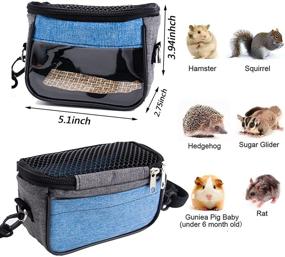 img 3 attached to 🐾 Small Animal Carrier Bag - Portable Outgoing Bag for Small Pets, Rats, Gerbils, Squirrels, Sugar Gliders - Transport Pouch with Breathable Mesh Top, Back Pocket, Shoulder Straps