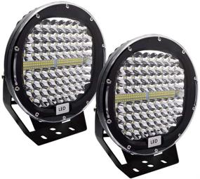 img 4 attached to 🚘 9-дюймовый круглый светодиодный фонарь Safego LED Pods - 2 шт., 408 Вт, 40800Лм, водонепроницаемый прожекторный световой светильник Led рабочего света, свет для внедорожника, совместим с грузовиком SUV ATV трактором Лодка