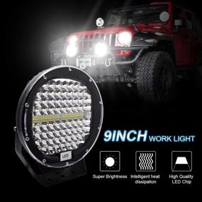 img 2 attached to 🚘 9-inch Round Safego LED Pods Light Bar - 2Pcs, 408W, 40800Lm, Waterproof Spot Beam Led Work Light, Off-Road Lights Driving Light, Compatible with Truck SUV ATV Tractor Boat