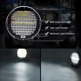 img 1 attached to 🚘 9-дюймовый круглый светодиодный фонарь Safego LED Pods - 2 шт., 408 Вт, 40800Лм, водонепроницаемый прожекторный световой светильник Led рабочего света, свет для внедорожника, совместим с грузовиком SUV ATV трактором Лодка