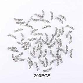 img 2 attached to 🧚 PH PandaHall 200pcs Fairy Wing Spacer Beads - Tibetan Alloy Angel Wing Charm Beads Spacers for Bracelet Necklace Jewelry Making - Antique Silver (14mm, hole: 1mm)