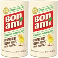 🧽 bon ami powder cleanser - for kitchens & bathrooms, all surfaces, grime & dirt cleaner, surface polisher, odor absorber (2 pack) logo