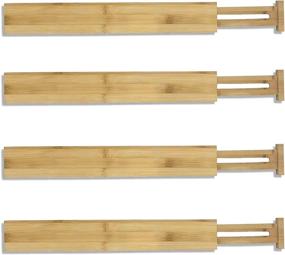 img 3 attached to 🗄️ Organize Your Space with Expandable Bamboo Drawer Dividers Set of 4 – Adjustable Separators (17-21.8&#34;) – Ideal for Kitchen, Bathroom, Bedroom, Dresser, Junk Drawers