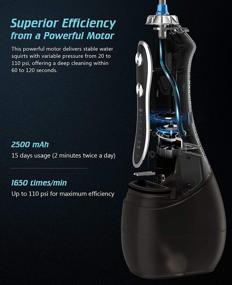 img 2 attached to 💦 Dental Water Flosser: Professional 300ML Water Tank, 5 Modes, Rechargeable, IPX7 Waterproof - Ideal for Teeth, Braces, Gum and Bridges. Portable for Home & Travel.