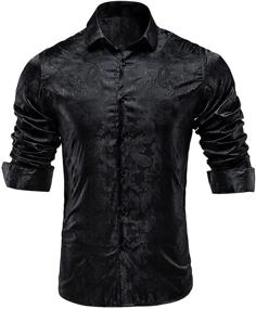 img 4 attached to Hi Tie Paisely Button Shirts Long Sleeve Men's Clothing