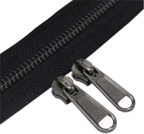 img 3 attached to YaHoGa #5 Metal Zippers by The Yard Bulk 4 Yards + 10 🤏 pcs Sliders for Bags DIY Sewing Tailor Crafts, Without Stops - Black Nickel Teeth