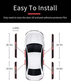 img 2 attached to 🚪 HOCHESLO Door Sill Plate Protectors: Universal Front/Rear Entry Scuff Guards, 4pcs PVC Rubber Pedal Covers (Black Red-4x4 Off Road)