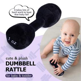 img 3 attached to 👶 Baby Dumbbell Workout Toy Set | Dumbbell & Barbell Rattle for Babies | Plush Weight Rattles | Perfect Gift for Boys & Girls, 0-36 Months