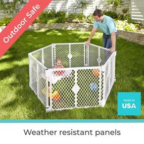 img 2 attached to ✨ North States Superyard Toddleroo: 6 Panel Play Yard/Barrier with Wall Mount Kit - Create a Spacious and Safe Baby Play Area or Extra Wide Baby Gate, 38.5"-201" Wide, 18.5 ft. Enclosure, 26" Tall, Gray