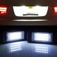 🔆 maxhawk super bright 24 led license plate light replacement for bmw: 6000k white error-free rear number plate tag lamp logo