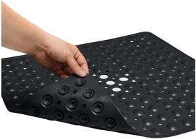 img 2 attached to 💦 ENKOSI Square Shower Mat: Non-Slip Bathtub Mat with Over 160 Suction Cups