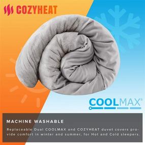 img 2 attached to Degrees Of Comfort Cooling Weighted Blanket with Removable Cover - Coolmax and Cozyheat Minky Plush Covers Included - Weight Distribution Premium Glass Beads - Twin Full Bed 48x72 15 lbs Grey