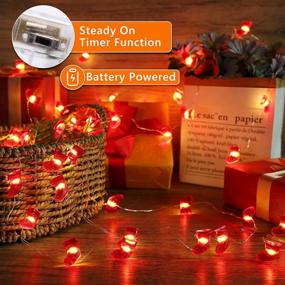 img 3 attached to 🎅 Brizled 6.56ft Christmas Stocking Fairy Lights: 20 LED String Lights with Timer, Battery-powered Warm White Santa Sock Lights for DIY Christmas Decor