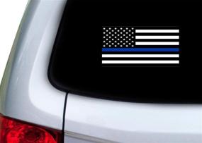 img 1 attached to 👮 Show Your Support with our Thin Blue Line Blue Lives Matter Flag Sticker: High-Quality Vinyl Decal for Car Truck Window Bumper - Back the Police and Law Enforcement (3x5)