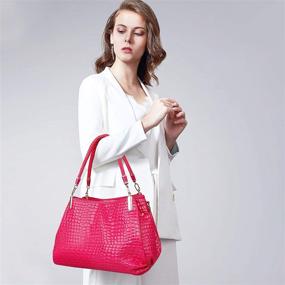 img 3 attached to Crocodile Leather Shoulder Handbag Crossbody Women's Handbags & Wallets for Shoulder Bags