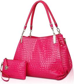 img 4 attached to Crocodile Leather Shoulder Handbag Crossbody Women's Handbags & Wallets for Shoulder Bags