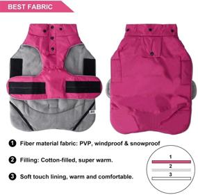 img 3 attached to 🐶 VOOPET Dog Jacket: Waterproof Winter Coat for Small to Medium Dogs - Warm Fleece Lining, Reflective, Snowproof, and Windproof Vest with Detachable Hood