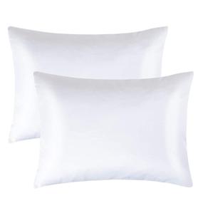 img 4 attached to 😴 FLXXIE 2 Pack Zippered Satin Toddler Pillowcases: Silky Soft, Luxury Travel Pillow Covers in Elegant White, 13"x18