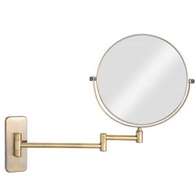 img 4 attached to GURUN Wall Mount Makeup Mirror Antique Bronze, 🪞 8-Inch Double-Sided with 7X Magnification, Brushed Brass M1406K (8in, 7X)