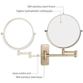 img 2 attached to GURUN Wall Mount Makeup Mirror Antique Bronze, 🪞 8-Inch Double-Sided with 7X Magnification, Brushed Brass M1406K (8in, 7X)