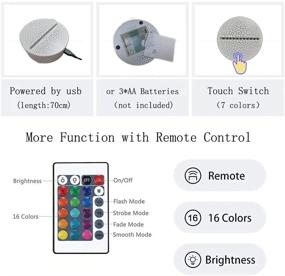 img 2 attached to 🌈 RGB 16 Colors Changing LED Anime Table Lamp with Remote Control - Agatsuma Zenitsu 3D Illusion Demon Slayer Merch Night Light for Kids