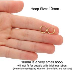 img 1 attached to 💫 10mm Small Endless Hoop Earrings – 14k Gold for Ears, Cartilage, Nose, or Lips