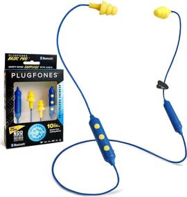 img 4 attached to 🎧 Улучшенные наушники Plugfones Basic Pro: беспроводные Bluetooth вкладыши - эффективные наушники с шумоподавлением и изолированным микрофоном и управлением (синий и желтый)