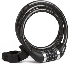 img 4 attached to 🔒 Wordlock 4 Dial Combination Bike Cable Lock - 5ft, Black (7.70in. x 6.00in. x 1.30in.)