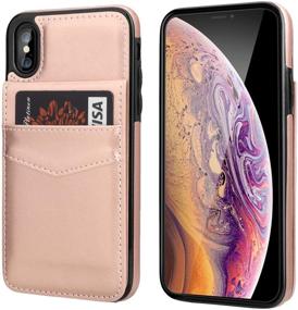 img 2 attached to 📱 KIHUWEY Premium Leather iPhone X/ iPhone Xs Wallet Case: Magnetic Clasp, Credit Card Holder, Kickstand & Heavy-Duty Protection (Rose Gold, 5.8 Inch)