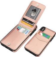 📱 kihuwey premium leather iphone x/ iphone xs wallet case: magnetic clasp, credit card holder, kickstand & heavy-duty protection (rose gold, 5.8 inch) logo