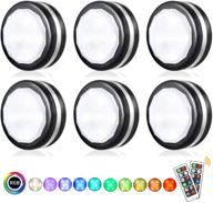 🔦 bjour wireless puck lights: black led stick on lights with remote control - color changing under counter lighting for cabinets, closets, and more (6 pack) логотип