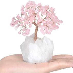 img 3 attached to 🌹 Enhance Prosperity & Fortune with MASGEMES Rose Crystal Tree: Quartz Cluster Gemstone Bonsai Money Tree