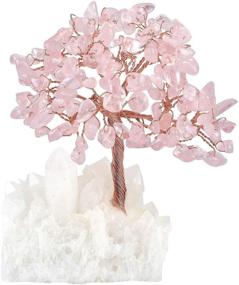 img 1 attached to 🌹 Enhance Prosperity & Fortune with MASGEMES Rose Crystal Tree: Quartz Cluster Gemstone Bonsai Money Tree