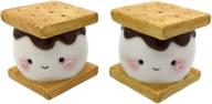 🍡 ceramic salt and pepper shaker set - marshmallow smores theme logo