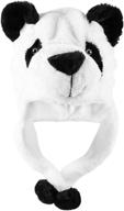 panda animal winter beanie aviator logo