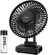 easyacc battery table fan: powerful air circulation fan with 6700mah, 90° adjustable, long-lasting, 3 speeds, low noise - ideal for bedside, kitchens, dressing tables (black) логотип