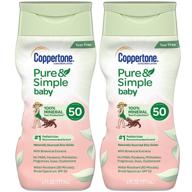 🧴 coppertone pure simple tear free baby sunscreen lotion spf 50, mineral-based, broad spectrum, 6 жидких унций (упаковка из 2 штук), 12 жидких унций логотип