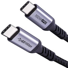 img 4 attached to High Speed USB C to USB C Cable (1.5ft 2 Packs), 10Gbps 100W Power Delivery 💨 4K Video Data Transfer Fast Charge Cord Compatible with Samsung Galaxy T5, LaCie SSD, MacBook, Display Monitor