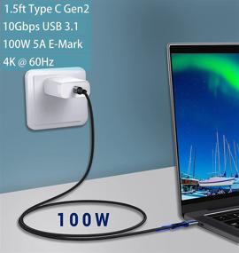 img 3 attached to High Speed USB C to USB C Cable (1.5ft 2 Packs), 10Gbps 100W Power Delivery 💨 4K Video Data Transfer Fast Charge Cord Compatible with Samsung Galaxy T5, LaCie SSD, MacBook, Display Monitor