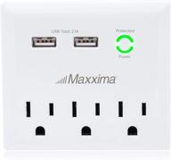 максима 3 розетки surge protector с двумя портами usb, заземленным адаптером, портом 2,1a, 1080 джоулей логотип