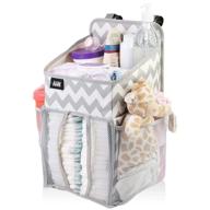 large hanging diaper caddy organizer - chevron design for playard, changing table, crib - nursery organizer and baby shower gift for newborns logo