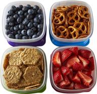 fit &amp; fresh stak pak portion control containers - 4 bpa-free reusable 1-cup food storage containers with ice packs, ideal for healthy school/work lunches and snacks логотип