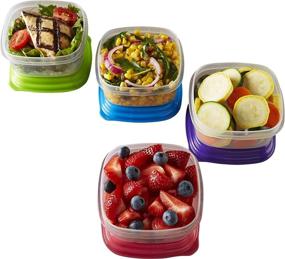 img 3 attached to Fit &amp; Fresh Stak Pak Portion Control Containers - 4 BPA-Free Reusable 1-Cup Food Storage Containers with Ice Packs, Ideal for Healthy School/Work Lunches and Snacks