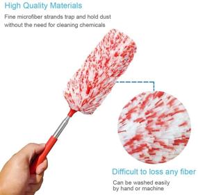 img 2 attached to 🧹 Tonmp 4-Piece Microfiber Duster Set - Extendable, Washable, and Effective Cleaning Tools for Office, Car, Computer, Air Conditioner - Microfiber Hand Duster Ideal for Dusting