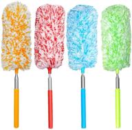 🧹 tonmp 4-piece microfiber duster set - extendable, washable, and effective cleaning tools for office, car, computer, air conditioner - microfiber hand duster ideal for dusting logo