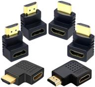 🔌 набор адаптеров hdmi 3d и 4k 6pack - 4 штуки 90° и 270°, 2 штуки вертикальных плоских левый и правый 90° мужской к женскому адаптеру hdmi - тв коннектор логотип