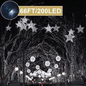 img 3 attached to TURNMEON 66Ft 200 LED Christmas String Lights Decoration Timer Remote 8 Modes Battery Operated Green Wire Waterproof Christmas Decoration Home Indoor Outdoor Xmas Tree Yard Garden Patio(Cool White)