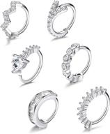 💃 bodybonita bendable nose ring hoop set - 6pcs 20g nose ring cartilage helix tragus earring for women & men: stylish body piercing jewelry collection logo